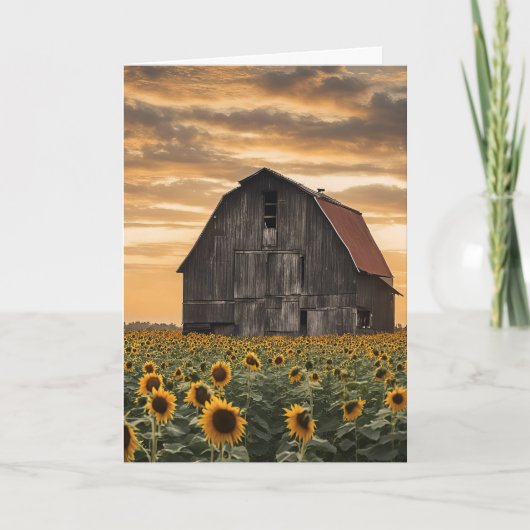 Geburtstagsstall mit Sonnenblumen Karte (Vorderseite)