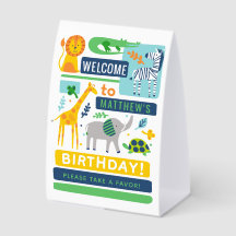 Geburtstagsständer-Schild 'Bright Zoo Jungle Anima