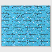 Geburtstagsstars auf Aqua Geschenkpapier (Flach)