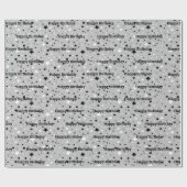 Geburtstagsstars auf grauem Umschlagpapier Geschenkpapier (Flach)