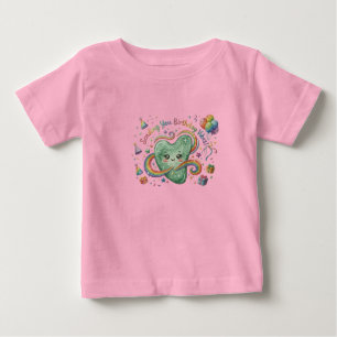 Geburtstagsstimmung Süßes Herz Regenbogen Baby T-shirt
