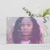 Geburtstagsstudium Party Foto Pink Gold Einladung (Stehend Vorderseite)