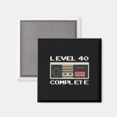 Geburtstagsstufe 40 Vollständiger Videogamer Magnet (Vorderseite/Rückseite)