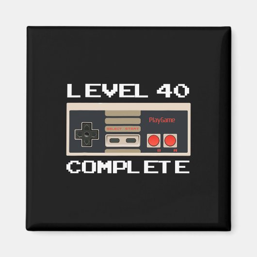 Geburtstagsstufe 40 Vollständiger Videogamer Magnet (Vorne)