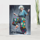 Geburtstagstanz Alte Lady Karte (Vorderseite)