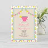 Geburtstagstee-Party Einladung (Stehend Vorderseite)