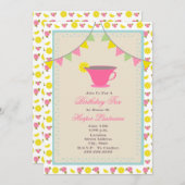 Geburtstagstee-Party Einladung (Vorne/Hinten)