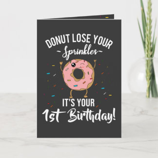 Geburtstagsthema Donut zum 1. Geburtstag Personali Karte