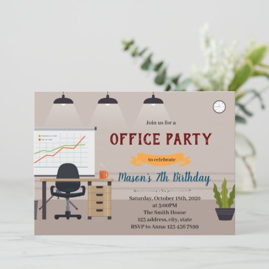 Geburtstagsthema Einladung (Stehend Vorderseite)