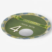 Geburtstagsthema Golf / Golfen / Golfer Pappteller (Schrägansicht)