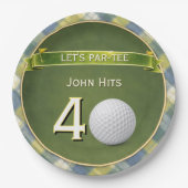Geburtstagsthema Golf / Golfen / Golfer Pappteller (Vorderseite)