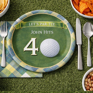 Geburtstagsthema Golf / Golfen / Golfer Pappteller