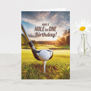 Geburtstagsthema Golfer Morgen Golfplatz mit Worts Karte