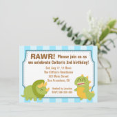 Geburtstagsthema - Niedliche Dinosaurier Einladung (Stehend Vorderseite)
