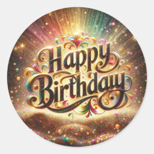 Geburtstagstich Runder Aufkleber