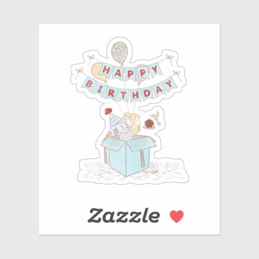 Geburtstagsticker gesegnet aufkleber (Blatt)