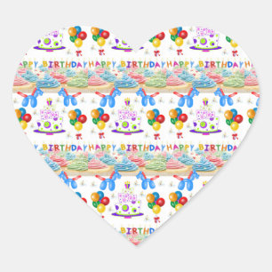 Geburtstagsticker Herz-Aufkleber