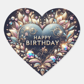 Geburtstagsticker: Herzform Herz-Aufkleber