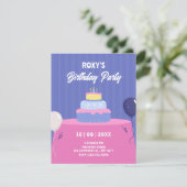 Geburtstagstorte Einladung (Stehend Vorderseite)