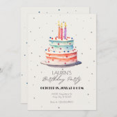 Geburtstagstorte Einladung (Vorne/Hinten)