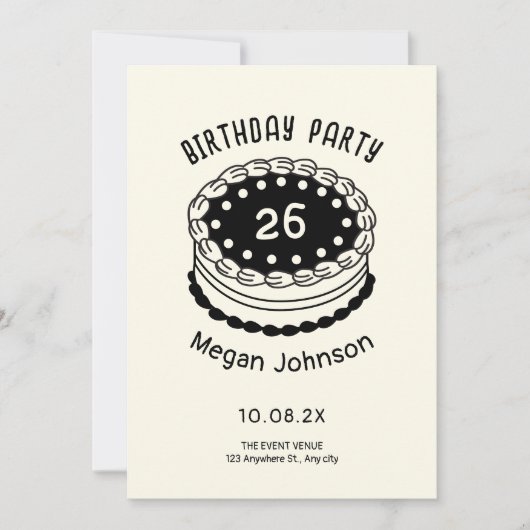 Geburtstagstorte Einladung (Vorderseite)