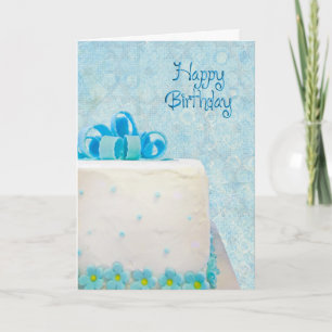Geburtstagstorte mit Frosting-Schleife Karte