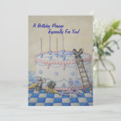 Geburtstagstorte mit niedlicher Mäusekarte Karte (Stehend Vorderseite)