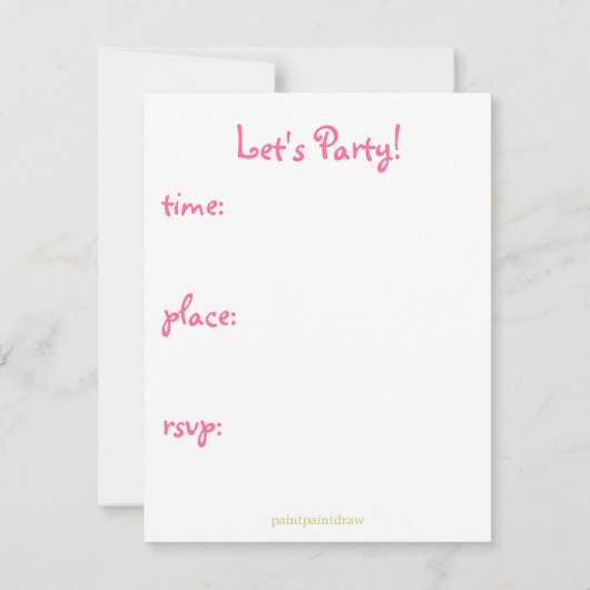 Geburtstagstorte-Party Einladung (Rückseite)