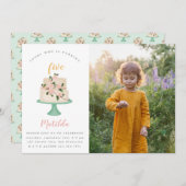 Geburtstagstorte Party Einladung Foto (Vorne/Hinten)