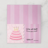 Geburtstagstorte Platzkarte (Außenseite Aufgefaltet)