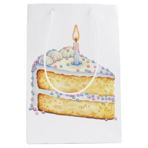 Geburtstagstorte Slice Mittlere Geschenktasche Geschenktüte