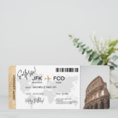 Geburtstagsüberraschen Boarding Pass Ticket Einladung (Stehend Vorderseite)