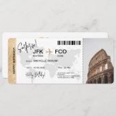 Geburtstagsüberraschen Boarding Pass Ticket Einladung (Vorne/Hinten)