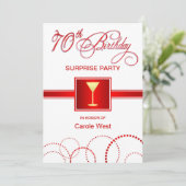 Geburtstagsüberraschende Party Einladungen - Rot (Stehend Vorderseite)