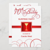 Geburtstagsüberraschende Party Einladungen - Rot (Vorne/Hinten)