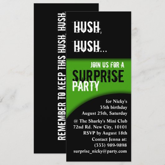 Geburtstagsüberraschung Einladung (Vorne/Hinten)