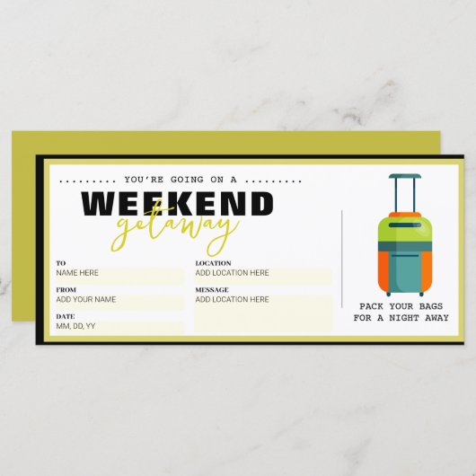 Geburtstagsüberraschung Reisegeschenkgutschein (Vorne/Hinten)