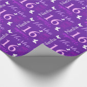 GEBURTSTAGSverpackung des personalisierten 16. Geschenkpapier (Ecke)