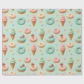 Geburtstagsverpackungspapier mit Pastell-Donuts un Geschenkpapier (Flach)