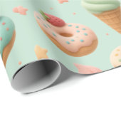 Geburtstagsverpackungspapier mit Pastell-Donuts un Geschenkpapier (Rolleneckpunkt)