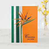 Geburtstagsvogel des Paradieses Karte (Gelbe Blume)