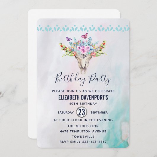 Geburtstagsvorlage 3 einladung (Vorne/Hinten)