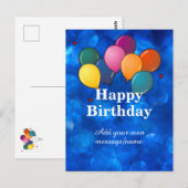 Geburtstagsvorlage, personalisieren, postkarte (Vorne/Hinten)