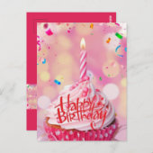 Geburtstagswaffe Cake Pink Post Card Postkarte (Vorne/Hinten)