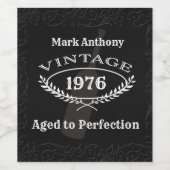 Geburtstagswein - Alter bis zur Perfektion Weinetikett (Einzelnes Label)