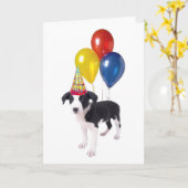 Geburtstagswelpe Karte (Gelbe Blume)