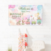 Geburtstagswillkommen bei Circus Animals Banner (Insitu)