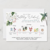 Geburtstagswochenende | Palm Beach Einladung (Vorderseite)