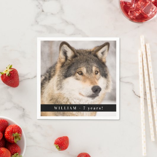 Geburtstagswolf-Foto Serviette (Beispiel)