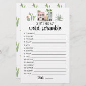 Geburtstagswort-Rammspiel mit Antworten (Vorne/Hinten)